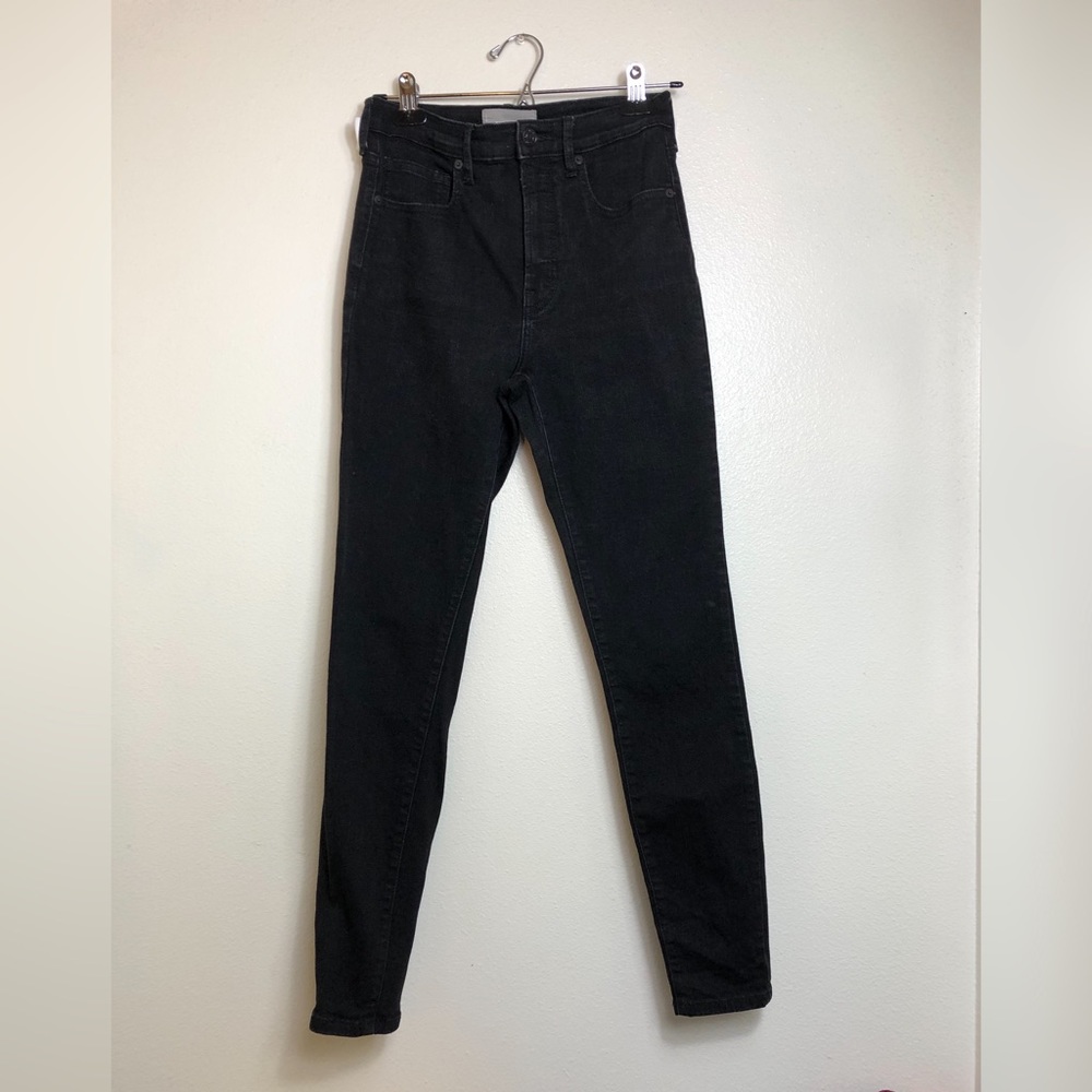 Everlane High Rise Washed Black Skinny Jeans 28 Tall